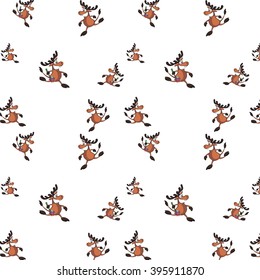 seamless  background with funny deers