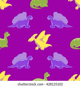 Seamless background. Funny dinosaurs