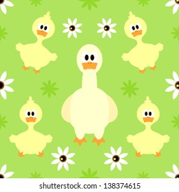 Seamless background with funny goose