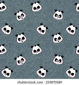 seamless background of funny muzzles pandas cercate