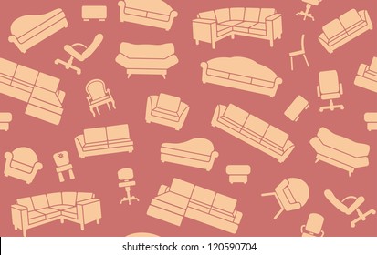Seamless background of furniture for sitting