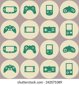 seamless background with game consoles for your design