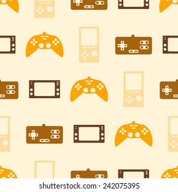  seamless background with game consoles for your design