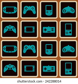 seamless background with game consoles for your design 