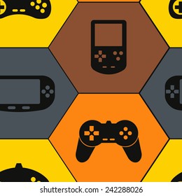 seamless background with game consoles for your design 