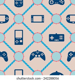 seamless background with game consoles for your design 