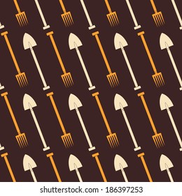Seamless background with garden instrument
