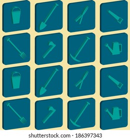 Seamless background with garden instrument