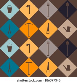 Seamless background with garden instrument