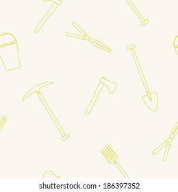 Seamless background with garden instrument
