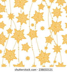 Seamless background. Garland of stars. Vector