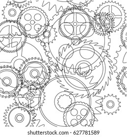 Seamless background with gears.
