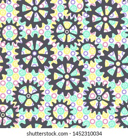 Seamless background with gears in the foreground 