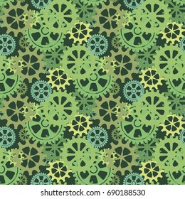 Seamless background with gears the wheels. Vector illustration.