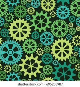 Seamless background with gears the wheels. Vector illustration.