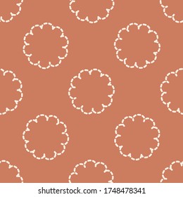 
Seamless background gender neutral baby floral pattern. Simple whimsical minimal earthy 2 tone color. Kids nursery wallpaper or boho fashion all over print.