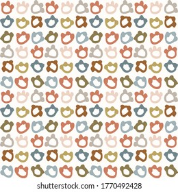 
Seamless background gender neutral baby dotted pattern. Simple whimsical minimal earthy 2 tone color. Kids nursery wallpaper or boho spotted fashion all over print.