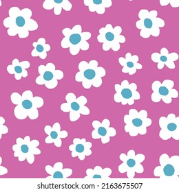 Seamless background gender neutral baby floral pattern. Simple whimsical minimal earthy 2 tone color. Kids nursery wallpaper or boho fashion all over print. Doodle line art 