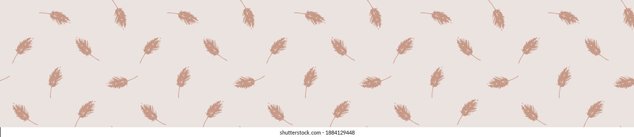 Seamless background gender neutral leaves pattern. Simple whimsical minimal earthy 2 tone color. Kids nursery wallpaper or boho fashion all over print.