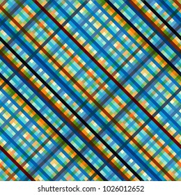 Seamless background. Geometric abstract diagonal plaid pattern in low poly pixel art style.