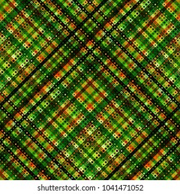 Seamless background. Geometric abstract diagonal plaid pattern in low poly pixel art style. Vector image.