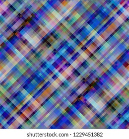 Seamless background. Geometric abstract diagonal plaid pattern in low poly pixel art style. Pastel colors. Vector image.