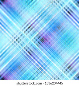 Seamless background. Geometric abstract diagonal plaid pattern in low poly pixel art style. Pastel colors. Vector image.