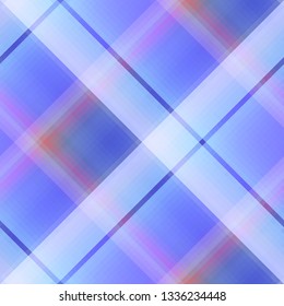 Seamless background. Geometric abstract diagonal blue plaid pattern in low poly pixel art style. Vector image.