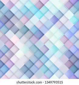 Seamless background. Geometric abstract diagonal plaid pattern in low poly pixel art style. Vector image.