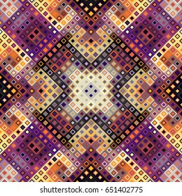 Seamless background. Geometric abstract diagonal pattern in low poly pixel art style.