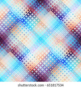 Seamless background. Geometric abstract diagonal pattern in low poly pixel art style.