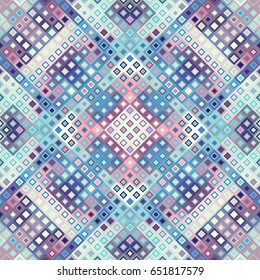 Seamless background. Geometric abstract diagonal pattern in low poly pixel art style.