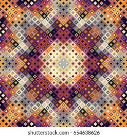 Seamless background. Geometric abstract diagonal pattern in low poly pixel art style.