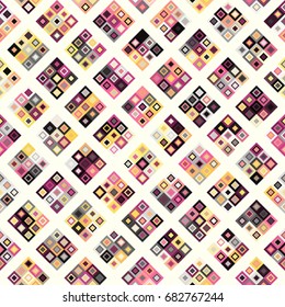 Seamless background. Geometric abstract diagonal pattern in low poly pixel art style.