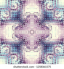 Seamless background. Geometric abstract pattern in low poly style. Effect of a glass. Small cubes. Vector image.