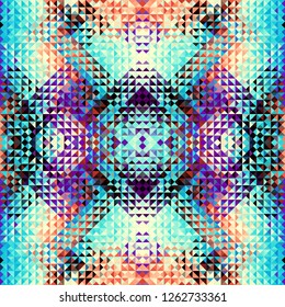 Seamless background. Geometric abstract pattern in low poly style. Effect of a glass. Vector image.