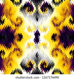 Seamless background. Geometric abstract pattern in low poly style. Effect of a glass. Vector image.