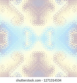 Seamless background. Geometric abstract pattern in low poly style. Effect of a glass. Vector image.