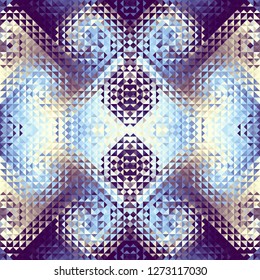 Seamless background. Geometric abstract pattern in low poly style. Effect of a glass. Vector image.