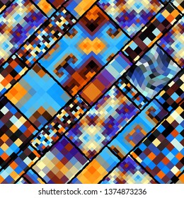 Seamless background. Geometric abstract pattern in lblack design style. Vector image.