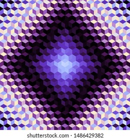 Seamless background. Geometric abstract pattern in low poly style. Effect of a glass. Small cubes. Vector image.