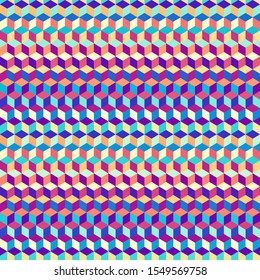 Seamless background. Geometric abstract pattern in low poly style. Effect of a glass. Small cubes. Vector image.