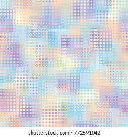 Seamless background. Geometric abstract pattern in low poly pixel art style. Polka dot pattern on low poly background.