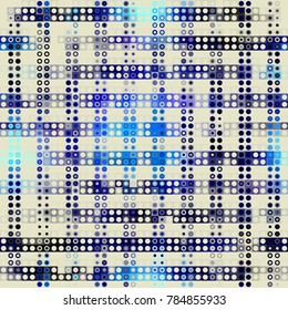 Seamless background. Geometric abstract pattern in low poly pixel art style. Polka dot pattern on low poly background.