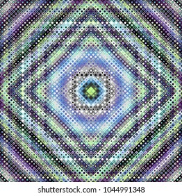 Seamless background. Geometric abstract symmetric pattern in low poly pixel art style. Vector image.