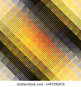 Seamless background. Geometric abstract symmetric pattern in low poly pixel art style.