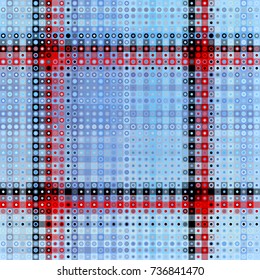 Seamless background. Geometric abstract symmetric pattern in low poly pixel art style. Polka dot pattern on low poly background.