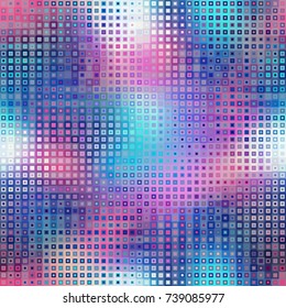 Seamless background. Geometric abstract symmetric pattern in low poly pixel art style. Polka dot pattern on low poly background.