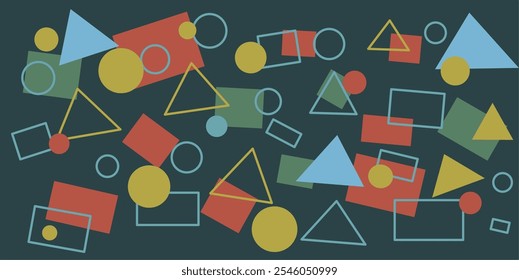 Seamless background of geometric elements, geometric background. Vector illustration. 
