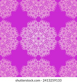 Fondo incomparable con elementos geométricos y florales. Ornamento tribal étnico de mandala para pañuelo, chal, diseño de hijab. vector.
